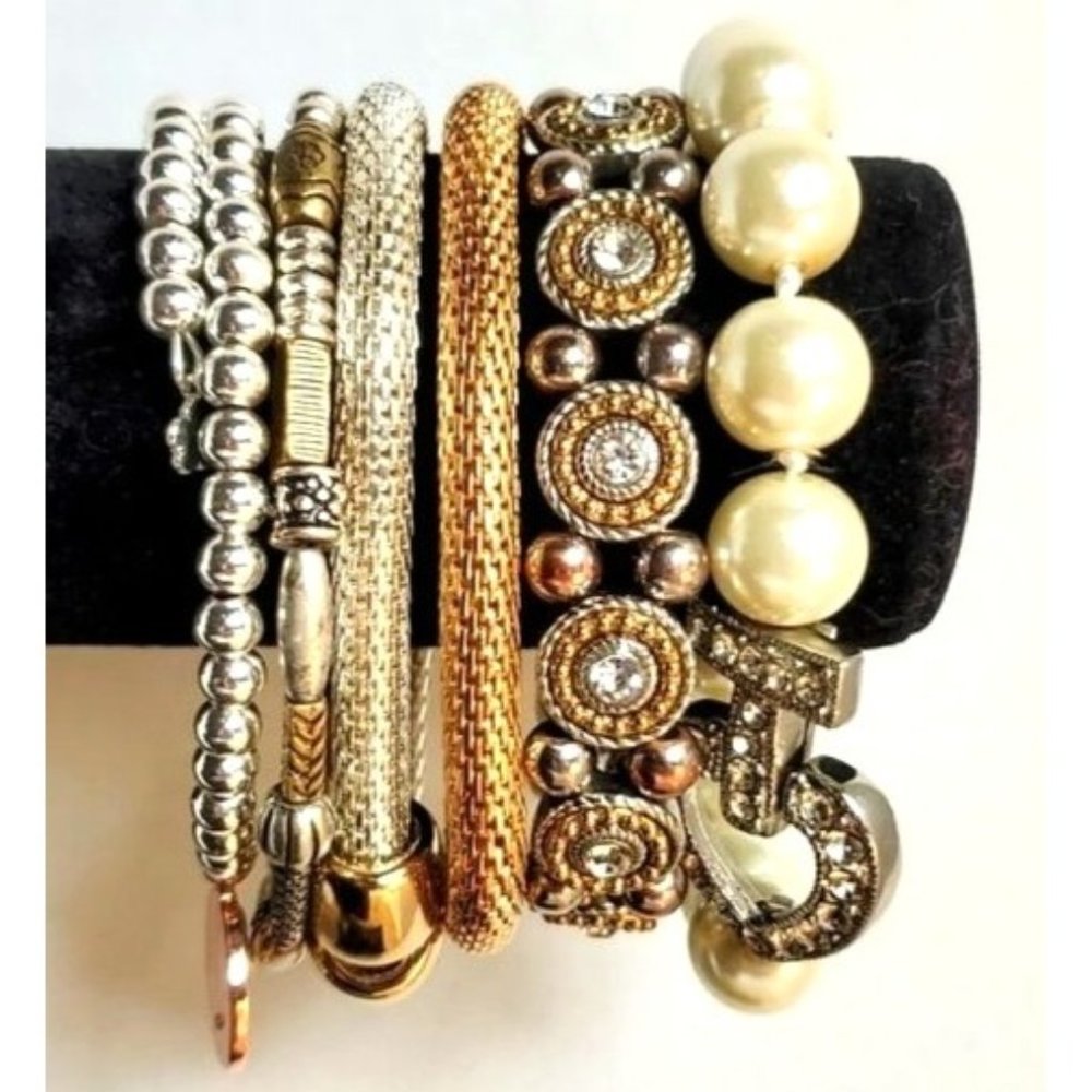BUNDLE SILVER & GOLD BUTTERFLY BRACELET SET